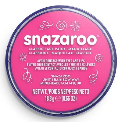 Abbildung von Snazaroo 1118058 Schminkfarbe Rosa leuchtend, 18ml Topf hautfreundliche Gesichtschminke auf Wasserbasis, wasservermalbar, parabenfrei, Face &amp; Bodypaint Farbe für Kinder Erwachsene