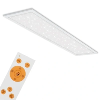 Abbildung von BRILONER Leuchten LED Panel, Deckenlampe inkl. Sternendekor, Deckenleuchte dimmbar, Farbtemperatursteuerung (CCT), Fernbedienung, 36 Watt, 3.800 Lumen, Weiß, 1195x295x65mm (LxBxH), 7304 016