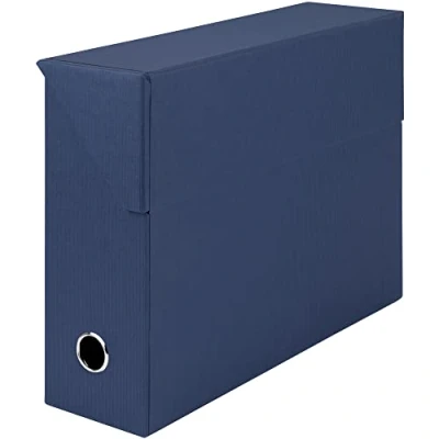 Abbildung von Rössler Papier 1319452903 S.O.H.O. Archivbox, mit seitlicher Klappe und Griffloch, Navy, 9,5 x 33,5 25,5 cm, 1 Stück