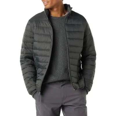 Abbildung von Amazon Essentials Herren Verstaubare, Leichte, Wasserabweisende Pufferjacke (Erhältlich In Big &amp; Tall), Kohlegrau, XL
