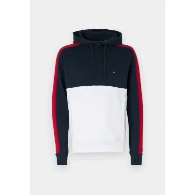 Abbildung von Tommy Hilfiger Global Stripe Block Hoodie Sweatshirt, Herren, Größe: Small, Desert sky