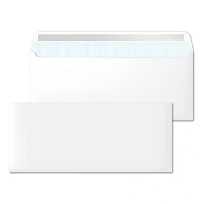 Abbildung von Papierumschläge, amerikanischer weißer Umschlag, ohne Fenster, Maße 220 x 110 mm, weiße Umschläge für Briefe und Dokumente, Briefumschläge 90 g/m² mit Haftverschluss · m office (50 Stück)