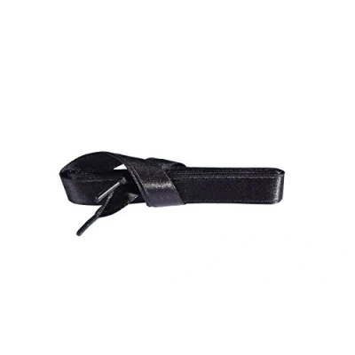 Abbildung von Kaps Satin Schnürsenkel 1 Paar breite &amp; flache Schuhbänder für z.B. Sneaker Sportschuhe in Premiumqualität hochwertige Flachsenkel Schuhsenkel (90 cm 5 bis 6 Ösenpaare Schwarz)