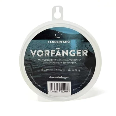 Abbildung von Zanderfang Vorfach Fluorocarbon Zander Angel Schnur für und Barsch Vorfänger 0,50mm 50m, Barschangeln