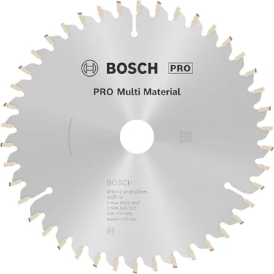 Abbildung von Bosch 1x PRO Multi Material Kreissägeblatt für Netz Handkreissägen (für Aluminium, Kunststoff, Ø mm, Professional Zubehör Handkreissäge)