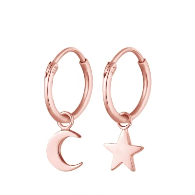 Abbildung von Elli STAR MOON Astro LOOK Ohrringe Rose goldcoloured, Damen, Größe: One Size, gold coloured