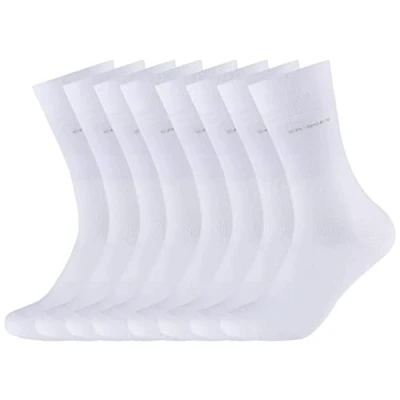 Abbildung von Camano 8 Paar Socken Unisex 3642 CA SOFT Cotton ohne Gummidruck Damen und Herren Strümpfe, Farbe Weiß, Größe 35 38
