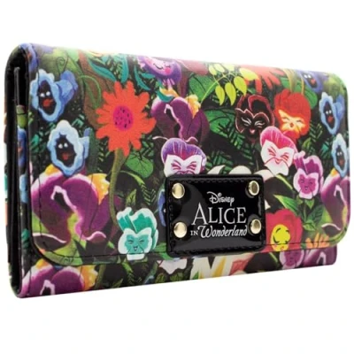 Abbildung von Disney Alice In Wonderland Blumen Grün Portemonnaie Geldbörse