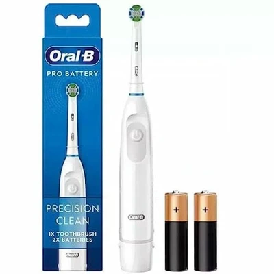 Abbildung von Oral B Pro Battery weiß 1 Handstück, Aufsteckbürste, 2 Batterien