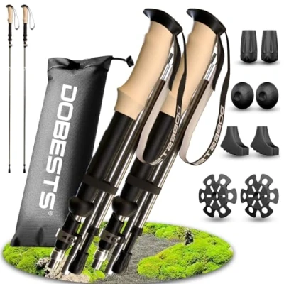 Abbildung von DOBESTS Wanderstöcke Nordic Walking Stöcke Aluminium (Korkgriff Grau)