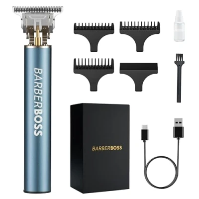 Abbildung von Barberboss Bartschneider Männer &amp; Haarschneider Männer, Schnurloser Haartrimmer Präzisionsschneider für Haarschnitt, Detail Stoppelschneider QR 2078