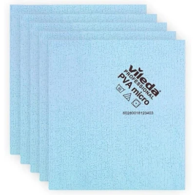 Abbildung von Vileda Microfasertuch, PVA micro, 38 x 35 cm, 5 Stück, Polyester , blau