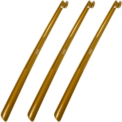 Abbildung von biped 3er Set Kunststoff Schuhlöffel 65 cm mit Haken z1557 (metallic gold)