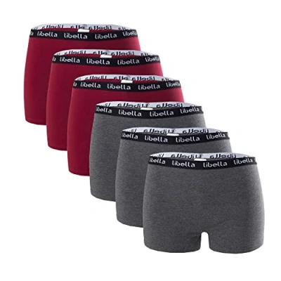 Abbildung von Libella® Panties Boxershorts Damen 6er Pack Hipsters Unterhose Unterwäsche Set Baumwolle 3429RG XL 6
