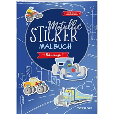 Abbildung von Metallic Sticker Malbuch. Fahrzeuge: Mit 45 Stickern (Malbücher und blöcke)