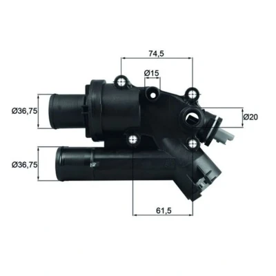 Abbildung von MAHLE ORIGINAL TH 46 83 Kühlwasserthermostat mit Dichtung FORD: Galaxy Mk2 MPV, S Max Mk1, CITROËN: C5 III Estate, II Hatchback, C8