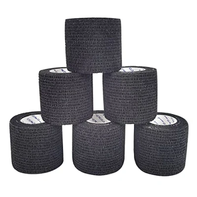 Abbildung von COMOmed selbstklebender verband elastische binde handgelenk bandage pflaster rolle Dog Bandagen Tierische Schwarz 5 cm X 6 Bände