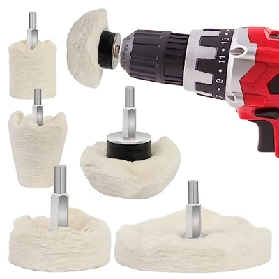 Abbildung von GADLANE Polierscheiben für Bohrmaschine 6pcs Polieraufsatz Akkuschrauber, Metall, Aluminium, Edelstahl, Chrom, Glas und DIY Projekte 6 STÜCK