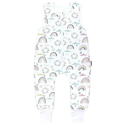 Abbildung von TupTam Baby Ganzjahresschlafsack mit Füßen 2,5 TOG OEKO TEX Unisex, Farbe: Regenbogen Herz Wolken, Größe: 92 98