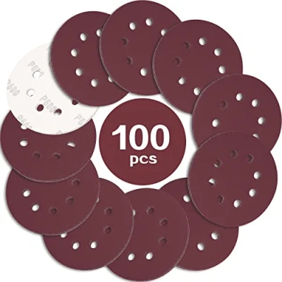 Abbildung von STEBRUAM 100 Stück Schleifpapier 125mm Klett 600 körnung,Profi 125 Schleifscheiben Rund 8 Loch für Exzenterschleifer