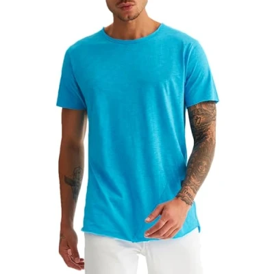 Abbildung von Leif Nelson T Shirt Herren Sommer Rundhals Ausschnitt Regular Fit 100% Baumwolle, Casual Basic Männer Kurzarm