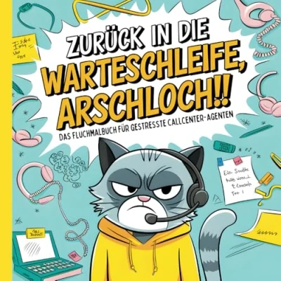 Abbildung von Zurück in die Warteschleife, Arschloch!! Das derbe Fluchmalbuch für gestresste Callcenter Agenten: Lustiges Schimpfwörter Malbuch zur Entspannung und ... den telefonischen Kundendienst.