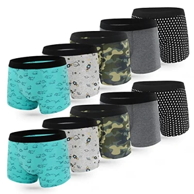 Abbildung von L&amp;K II Boxershorts Jungen Baumwolle Kinder Unterhosen 10er Pack 1604 UN3 134/140