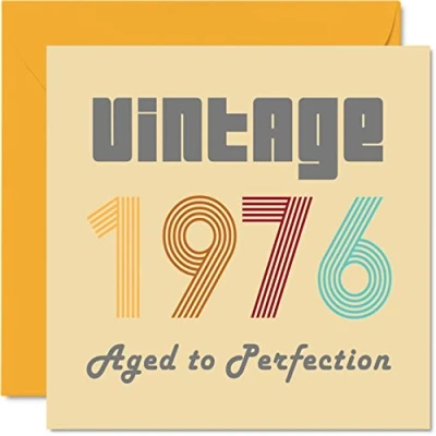 Abbildung von Geburtstagskarten zum 48. Geburtstag für Männer und Frauen Vintage 1976 Aged To Perfection 48 Lustig Sie Ihn 145 mm x Glückwunschkarten