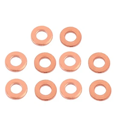 Abbildung von sourcing map 10Stk 6mm x10mm x 1mm Flach Ring Kupfer zerschlagen Scheibe Dichtung Befestigung de