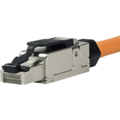 Abbildung von odedo 4x RJ45 Cat 6A Netzwerkstecker feldkonfektionierbar Cat7 geschirmt 10 Gigabit werkzeuglose Montage mit Zugentlastung, Crimp Stecker Field Terminable Plug (4 Stück)