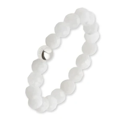 Abbildung von GD GOOD.designs Fidget Ring aus Mondstein Naturstein Perlen für Damen Anxiety elastisch Anti Stress facettiert I Ringgröße 52 62 Valentinstag Geschenk Sie