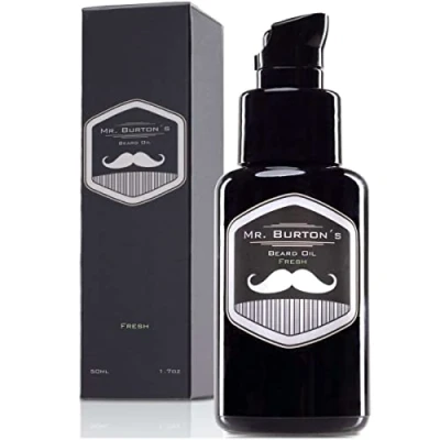 Abbildung von Bartpflege für Männer Mr. Burton&#039;s Beard Oil FRESH 50 ml Bartöl die 100% natürliche Inhaltsstoffe Premium Qualität Made in Germany
