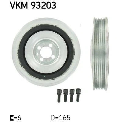 Abbildung von SKF VKM 93203 Kurbelwellenriemenscheibe 165 6 ALFA ROMEO: 159 Sportwagon, Saloon, 156 OPEL: Vectra C Caravan, Saloon