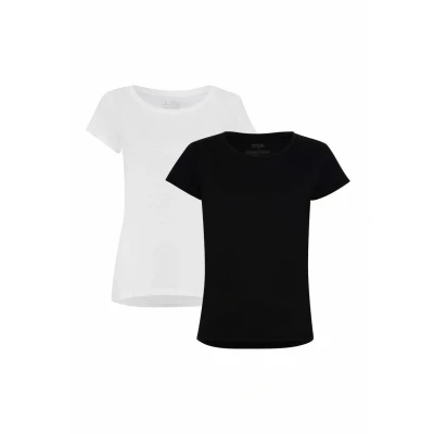 Abbildung von Danish Endurance 2PACK Tshirt basic, Damen, Größe: Medium, Mc (1xwhite, 1xblack)