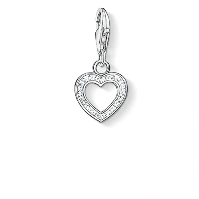 Abbildung von Thomas Sabo Damen Charm Anhänger Herz Zirkonia Club 925 Sterling Silber 0930 051 14