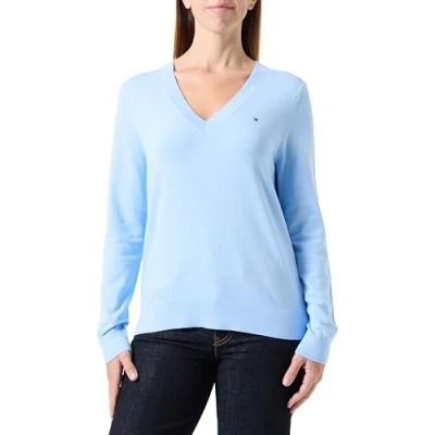 Abbildung von Tommy Hilfiger Stitch Sweater Strickpullover, Damen, Größe: Small, Vessel blue