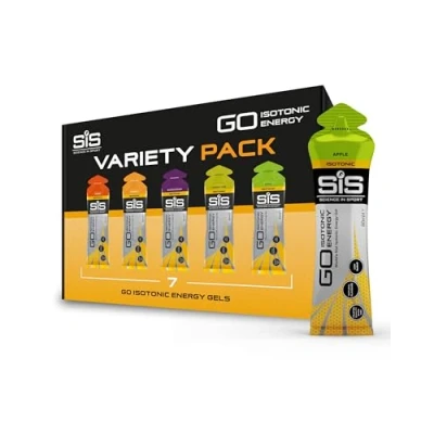 Abbildung von Science in Sport GO Isotonic Energy Gel 7 x 60ml verschiedene Sorten, Vegan isotonische Formulierung mit 22g Kohlenhydrate, Guter Energielieferant, Optimale Alternative für Getränke