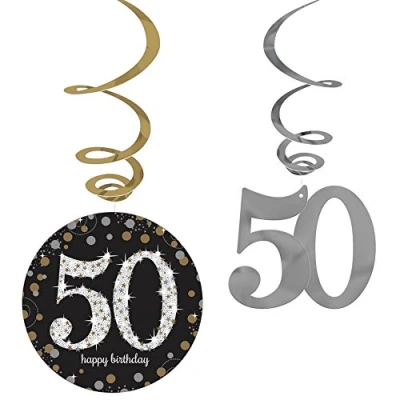 Abbildung von Adult Gold Celebration 50th Swirl Decorations