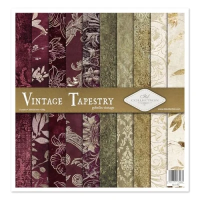 Abbildung von ITD Collection Scrapbooking Paket 12x12 inches, Papier, Dekorpapier, Decoupage, Kartenherstellung, Papiergröße 310 x 320 mm (Vintage Tapestry, SLS052)