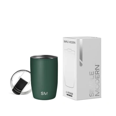 Abbildung von Simple Modern Reisebecher für Kaffee Trinkbecher Becher mit Klappdeckel Isolierter EdelstahlEiskaffeebecher Geschenke Frauen und Männer Voyager Sammlung 350ml Forest