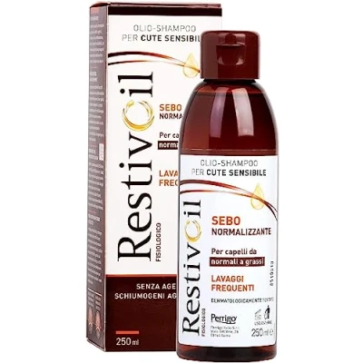 Abbildung von Restivoil Physiologische Sebonormalisierendes Öl Shampoo für empfindliche Haut und normales fettiges Haar ohne Schaum Aggressiva, 250 ml