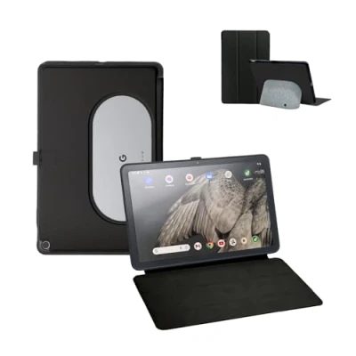 Abbildung von Penoval Google Pixel Tablet Hülle 11 Zoll (2023), Silikonhülle, Verstellbarer Betrachtungswinkel, einfaches Handgepäck, Schutzhülle kompatibel mit Lade Lautsprecher Dock (Schwarz)