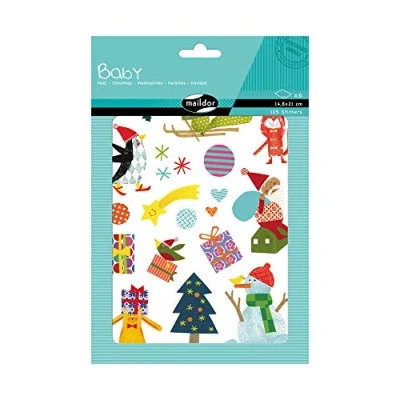 Abbildung von Maildor AE032O Baby Packung Stickers (mit 6 Bögen in Format DIN A5, 14, 8 x 21cm, ideal für Kinder ab 2 Jahren, Weihnachten) 1 Pack