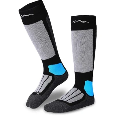 Abbildung von gipfelsport Skisocken für Kinder, Herren und Damen Dicke Socken aus Merinowolle, warme Merino Snowboardsocken, 1x Paar Skistrümpfe, Schwarz, Größe 28 31