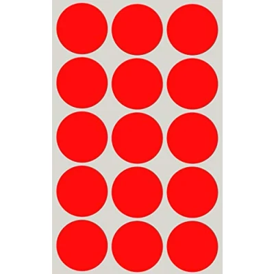 Abbildung von Etiketten Neon Rot 30 mm Aufkleber 3 cm Sticker 225 Stück von Royal Green