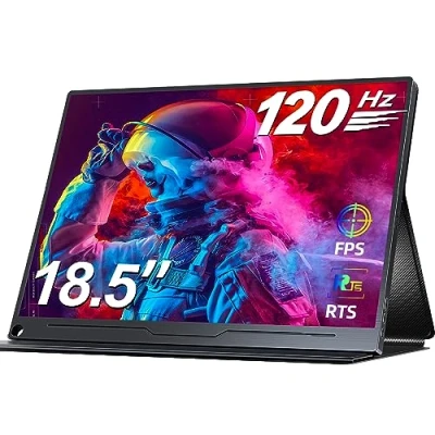 Abbildung von UPERFECT Portable Monitor 18,5 Zoll 120Hz Tragbarer Bildschirm IPS Full HD 1920 * 1080 Mobile Display mit USB C Mini HDMI für Mac PC Laptop Handy PS 4/5 Xbo, VESA kompatibel
