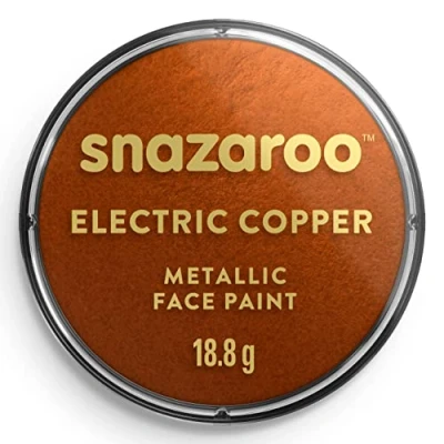 Abbildung von Snazaroo 1118755 Schminkfarbe Metallik Kupfer, 18ml Topf hautfreundliche Gesichtschminke auf Wasserbasis, wasservermalbar, parabenfrei, Face &amp; Bodypaint Farbe für Kinder Erwachsene