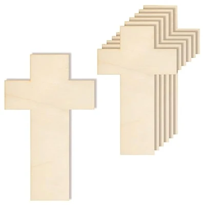 Abbildung von Creative Deco 10 x Große Kreuz Anhängers aus Holz 20 12,5 cm zum Basteln und Bemalen Perfekte Ausschnite für Bemalen, Dekorieren, Geschenk &amp; Decoupage Blanko