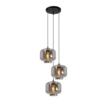 Abbildung von LUCIDE MEDINE Pendelleuchten Ø 46 cm 3xE27 Rauchfarbe Grau