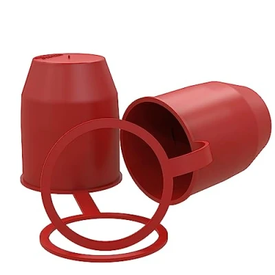 Abbildung von AUPROTEC Schutzkappe Anhängerkupplung mit Sicherungsring Kugelschutzkappe Abdeckkappe Schlaufe für Auto Kugelkopf Kupplung rot 2er Set